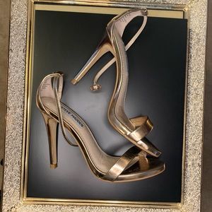 Steve Madden rose gold ankle strap stiletto sandal